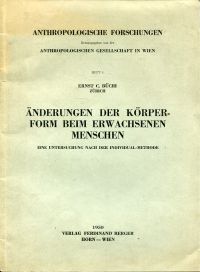Büchi, Änderungen der Körperform beim erwachsenen Menschen. (Umschlag)