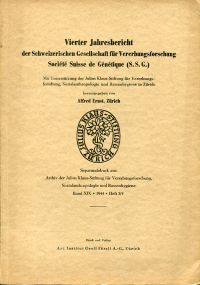 Ernst, Vierter Jahresbericht der Schweizerischen Gesellschaft für Vererbungsfors (Umschlag)
