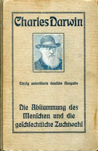 Darwin, Die Abstammung des Menschen und die geschlechtliche Zuchtwahl. (Umschlag)
