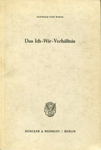 Wiese, Das Ich-Wir-Verhältnis. (Umschlag)