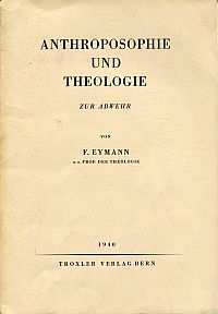 Eymann, Anthroposophie und Theologie. (Umschlag)