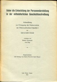 Bossard, Ueber die Entwicklung der Personendarstellung in der mittelalterlichen (Umschlag)