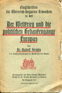 Stritzko, Der Weltkrieg und die politischen Gedankengänge Europas. (Umschlag)