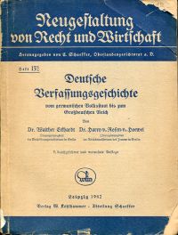 Eckhardt, Deutsche Verfassungsgeschichte vom germanischen Volksstaat bis zum Gro (Umschlag)