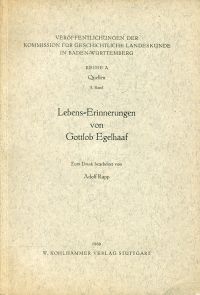 Egelhaaf, Lebens-Erinnerungen. (Umschlag)