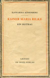 Kippenberg, Rainer Maria Rilke. (Umschlag)