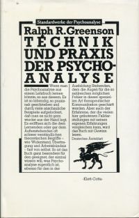 Greenson, Technik und Praxis der Psychoanalyse. (Umschlag)