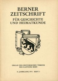 Berner Zeitschrift für Geschichte und Heimatkunde, 1974/3: (Umschlag)