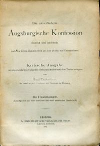 Tschackert, Die unveränderte Augsburger Konfession deutsch und lateinisch nach d (Umschlag)