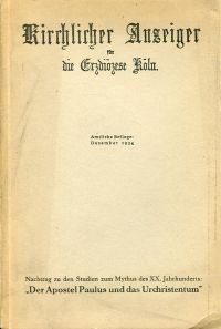 Der Apostel Paulus und das Urchristentum. (Umschlag)