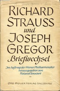 Strauss, Briefwechsel mit Joseph Gregor 1934 - 1949. (Umschlag)