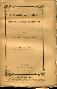 Sudhoff, C. Olevianus und Z. Ursinus. (Umschlag)