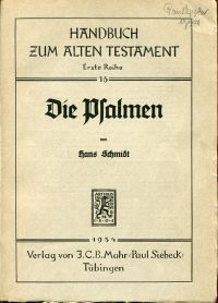Schmidt, Die Psalmen. (Umschlag)