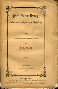 Schmidt, Peter Martyr Vermigli. (Umschlag)