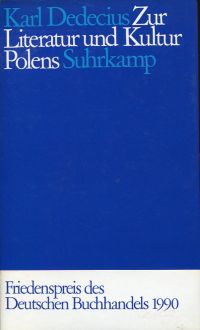 Dedecius, Zur Literatur und Kultur Polens. (Umschlag)