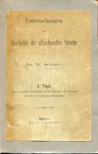 Schlüter, Untersuchungen zur Geschichte der altsächsischen Sprache. - Theil 1. (Umschlag)