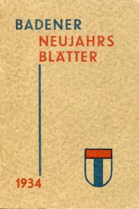 Badener Neujahrs-Blätter, Jahrgang 10, 1934. (Umschlag)