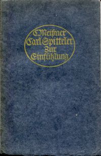 Meissner, Carl Spitteler. (Umschlag)