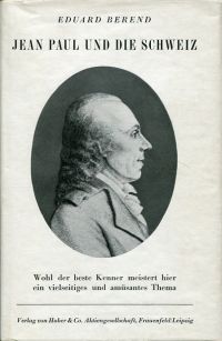 Berend, Jean Paul und die Schweiz. (Umschlag)