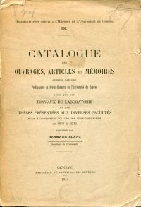 Blanc, Catalogue des ouvrages, articles et mémoires, (Umschlag)