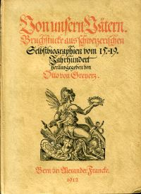 Greyerz, Von unsern Vätern. (Umschlag)