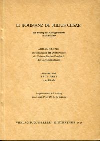 Hess, Li Roumanz de Julius Cesar. (Umschlag)