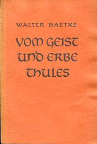 Baetke, Vom Geist und Erbe Thules. (Umschlag)