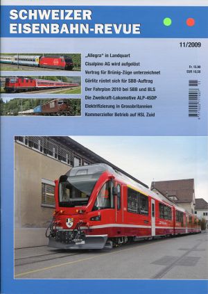 Schweizer Eisenbahn-Revue, Nr. 11/2009. (Umschlag)