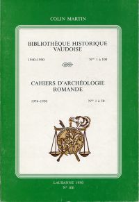 Martin, Bibliothèque historique vaudoise. (Umschlag)