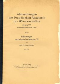 Gaebler, Fälschungen makedonischer Münzen VI. (Umschlag)