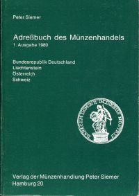 Siemer, Adressbuch des Münzenhandels. (Umschlag)