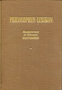 Ziegenfuss, Philosophen-Lexikon. (Umschlag)