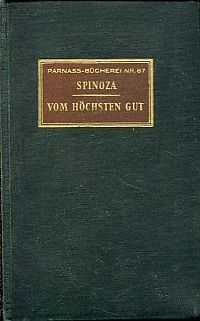 Spinoza, Vom höchsten Gut. (Umschlag)