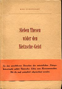 Zickendraht, Sieben Thesen wider den Nietzsche-Geist. (Umschlag)