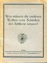 Was müssen die anderen Waffen vom Schießen der Artillerie wissen? (Umschlag)