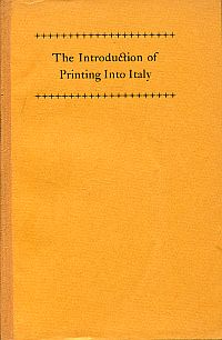 McMurtrie, The introduction of printing into Italy. (Umschlag)