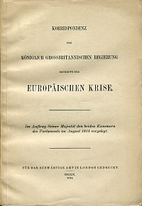 Korrespondenz der Königlich Großbritannischen Regierung betreffs der europäische (Umschlag)