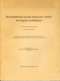 Bräm, Die Schildkröten aus dem oberen Jura (Malm) der Gegend von Solothurn. (Umschlag)