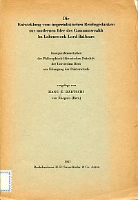 Bärtschi, Die Entwicklung vom imperialistischen Reichsgedanken zur modernen Idee (Umschlag)