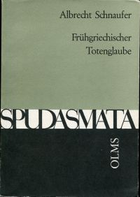 Schnaufer, Frühgriechischer Totenglaube. (Umschlag)