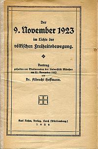 Hoffmann, Der 9. November 1923 im Lichte der Freiheitsbewegung. (Umschlag)