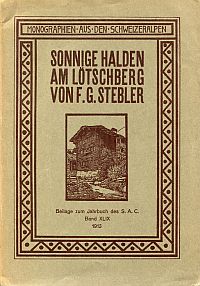 Stebler, Sonnige Halden am Lötschberg. (Umschlag)