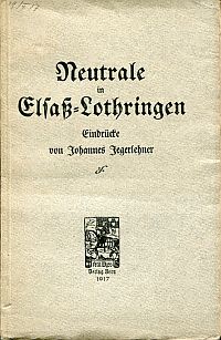 Jegerlehner, Neutrale in Elsass-Lothringen. (Umschlag)