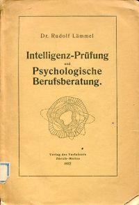 Lämmel, Intelligenz-Prüfung und Psychologische Berufsberatung. (Umschlag)
