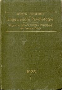 Zeitschrift für angewandte Psychologie. 1. Jahrg. (Umschlag)