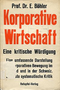 Böhler, Korporative Wirtschaft. (Umschlag)