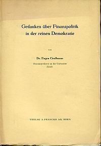 Grossmann, Gedanken über Finanzpolitik in der reinen Demokratie. (Umschlag)