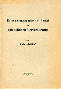 Hopf, Untersuchungen über den Begriff der öffentlichen Versicherung. (Umschlag)