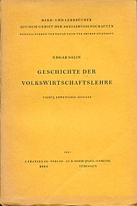Salin, Geschichte der Volkswirtschaftslehre (Umschlag)