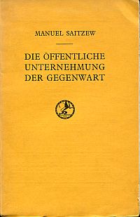 Saitzew, Die öffentliche Unternehmung der Gegenwart. (Umschlag)